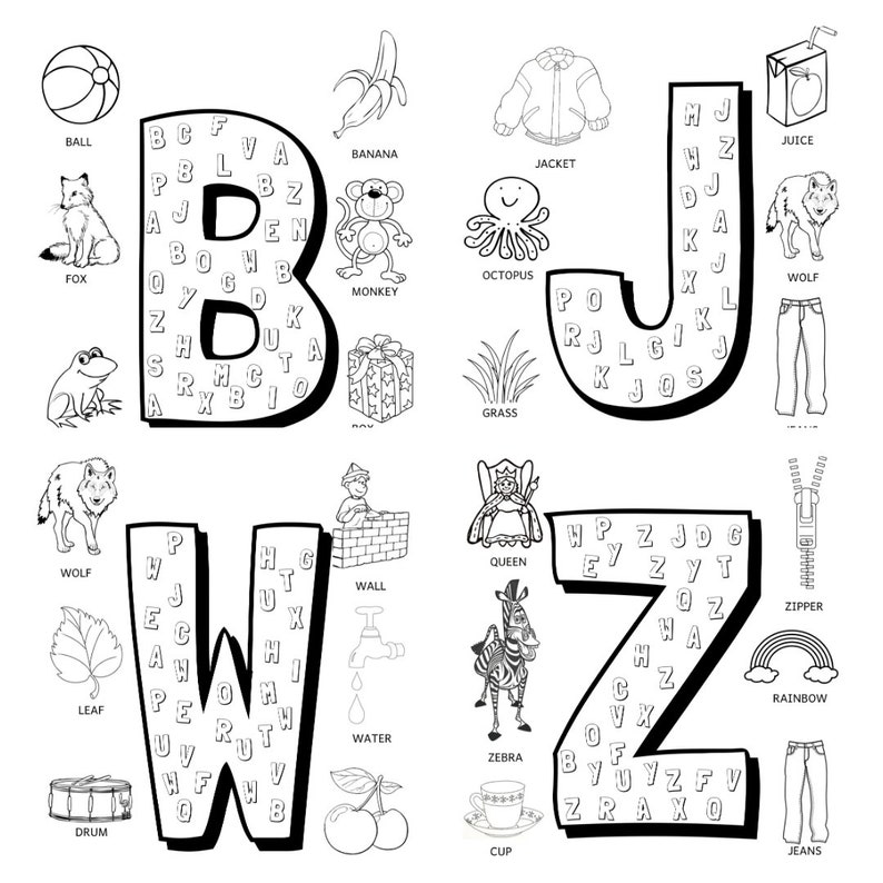Printable Alphabet. ABC Worksheets. Homeschool. - Etsy