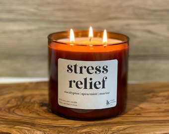 3-Wick 100% Soy Wax Candle, Natural Candle, Non-Toxic Candle, 20 oz Candle, Amber Jar Candle, Candles, 3-Wick Candle, 3-Wicks, Clean Burn