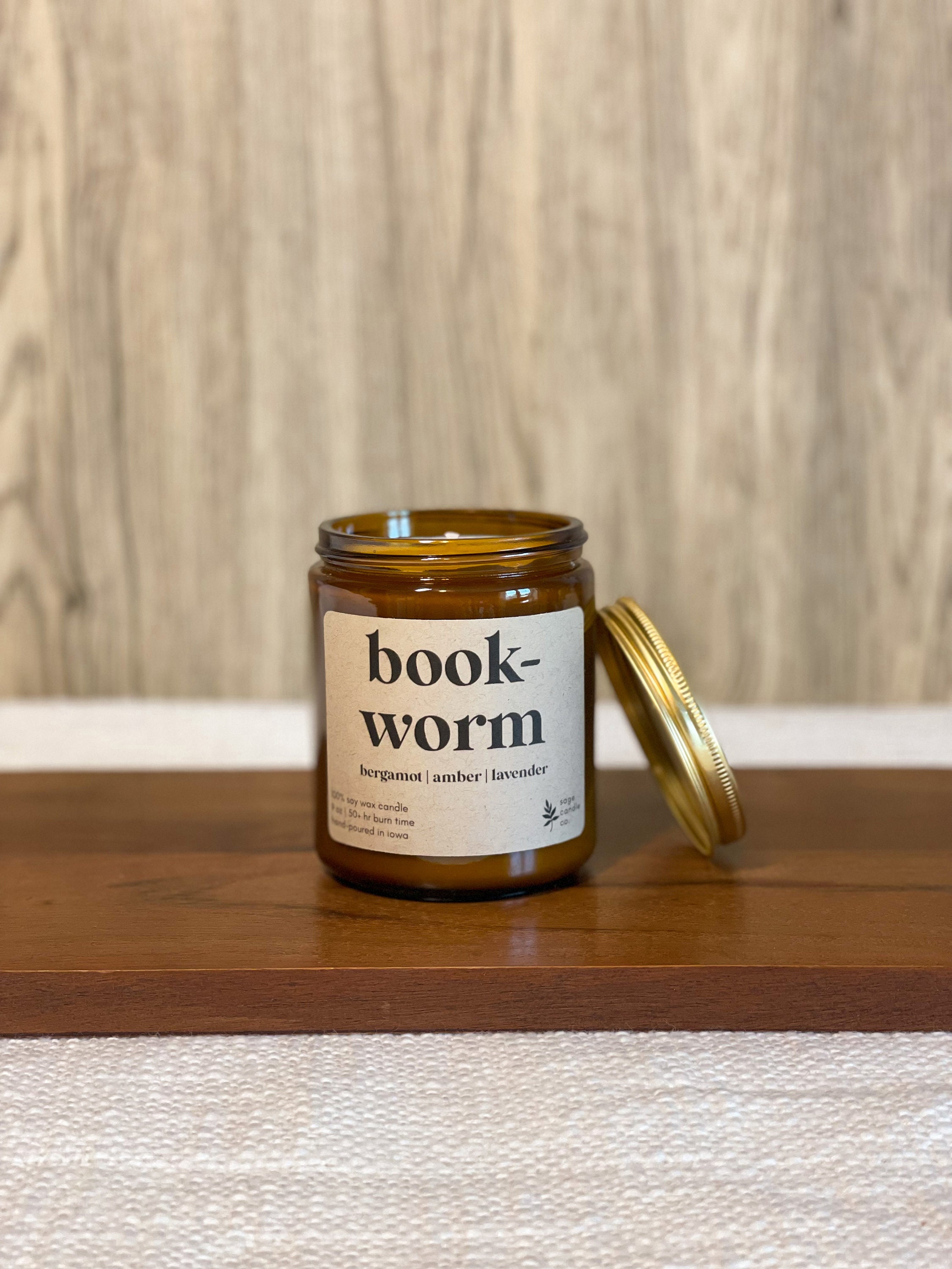 Bookworm | 9 Oz Soy Wax Candle, 100% Soy Wax Candle, Natural