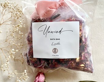 Lush Bath Bag | Rose Petal Bath- Romantic Bath- Organic Flowers