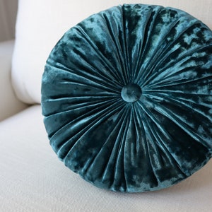 crushed velvet round cushion