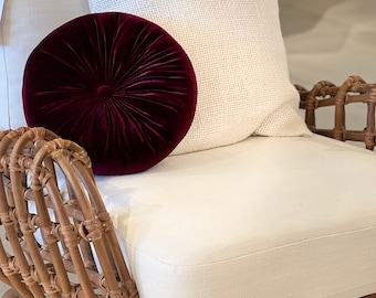 Round Velvet Cushion Deep Violet Amaranth 12"
