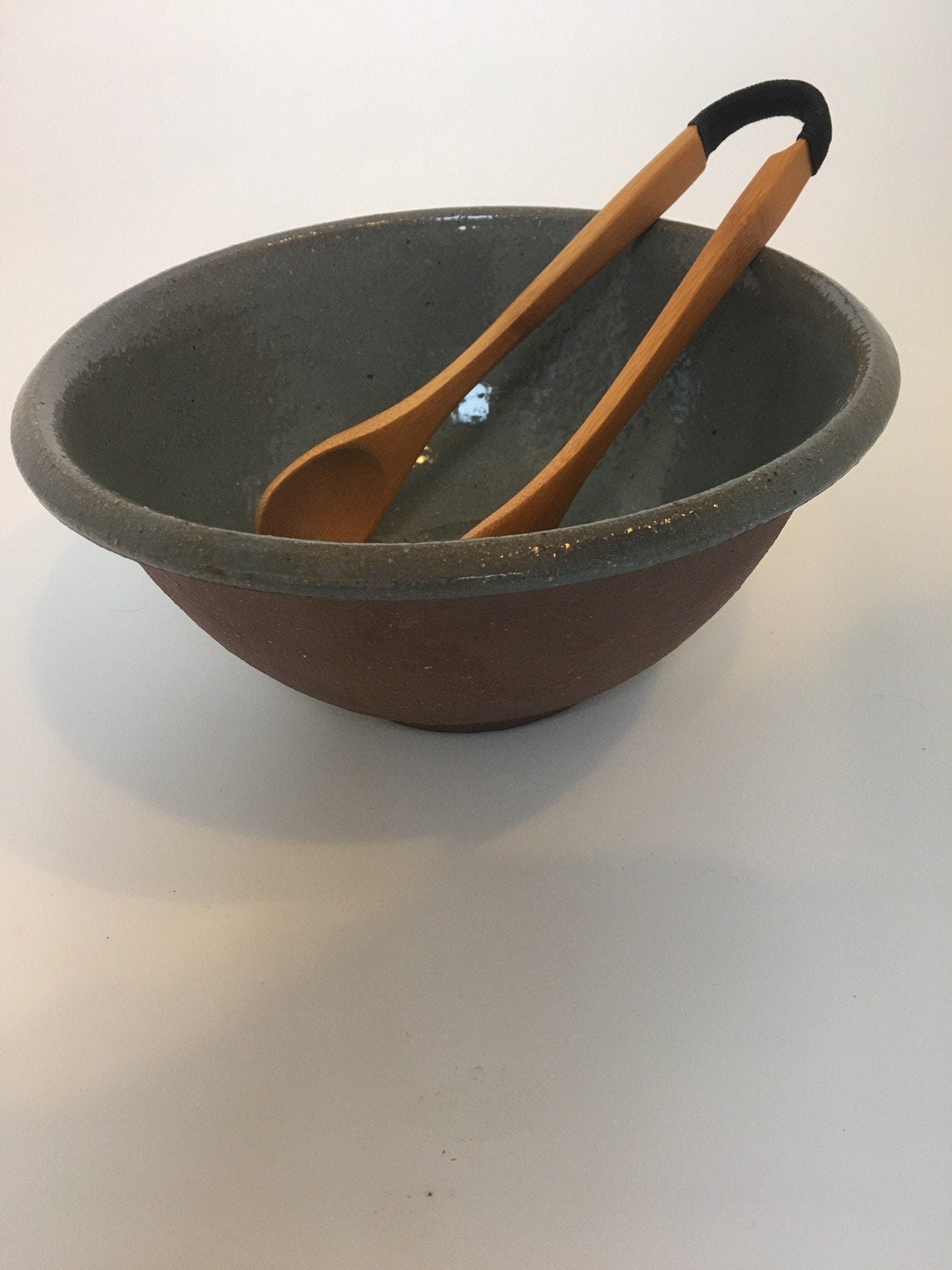 Small Salad Bowl and Serving Spoons Etsy