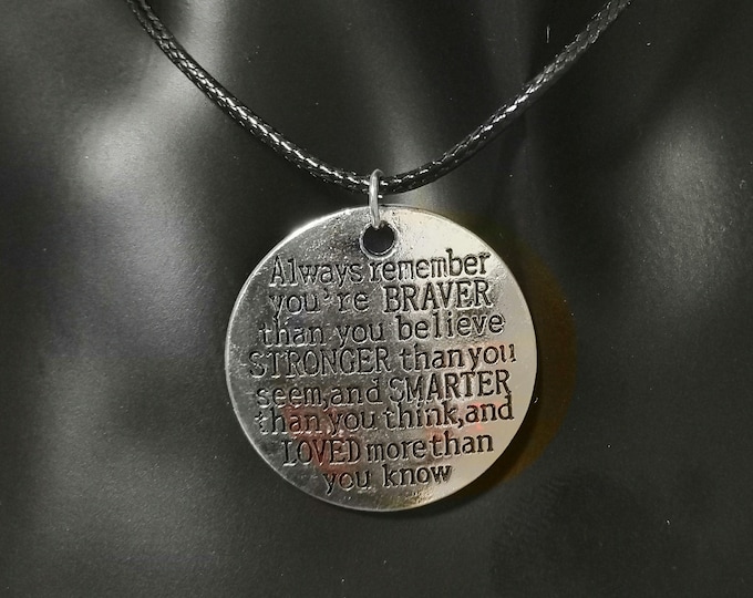 Stronger Than You Think Necklace Quote Necklace Affirmation Necklace