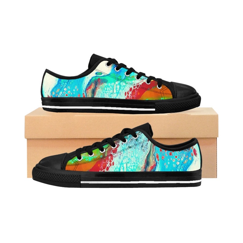 Ocean Wave Men's Sneakers Graffiti Paint Drip Sneakers Etsy