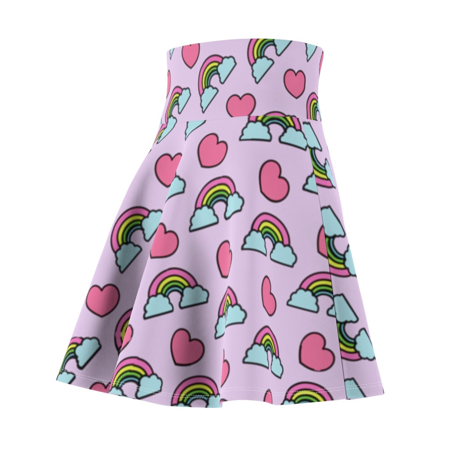 Cute Rainbow Women's Skater Skirt Kawaii Kawaii skirt Etsy