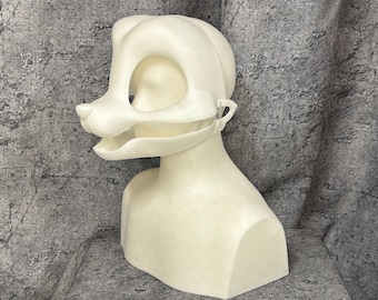 毛皮のような着ぐるみのヘッドベース Kemono V2 可動顎 3D プリント