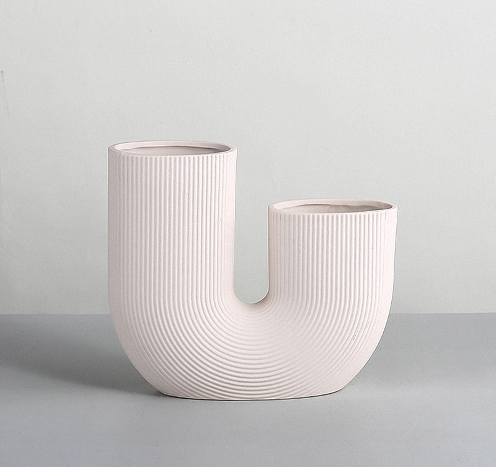 Handmade ceramic minimalist U shaped vases made to inspire Etsy