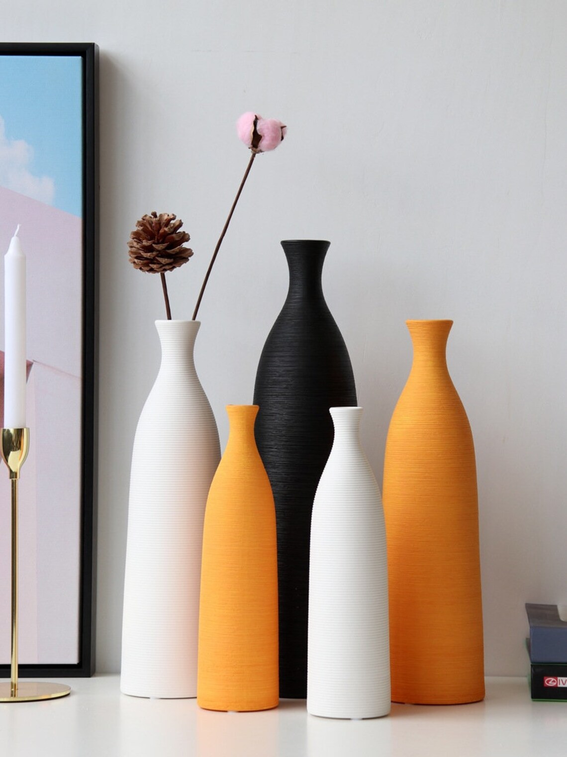 Handmade ceramic minimalist vases made to inspire the decor of Etsy