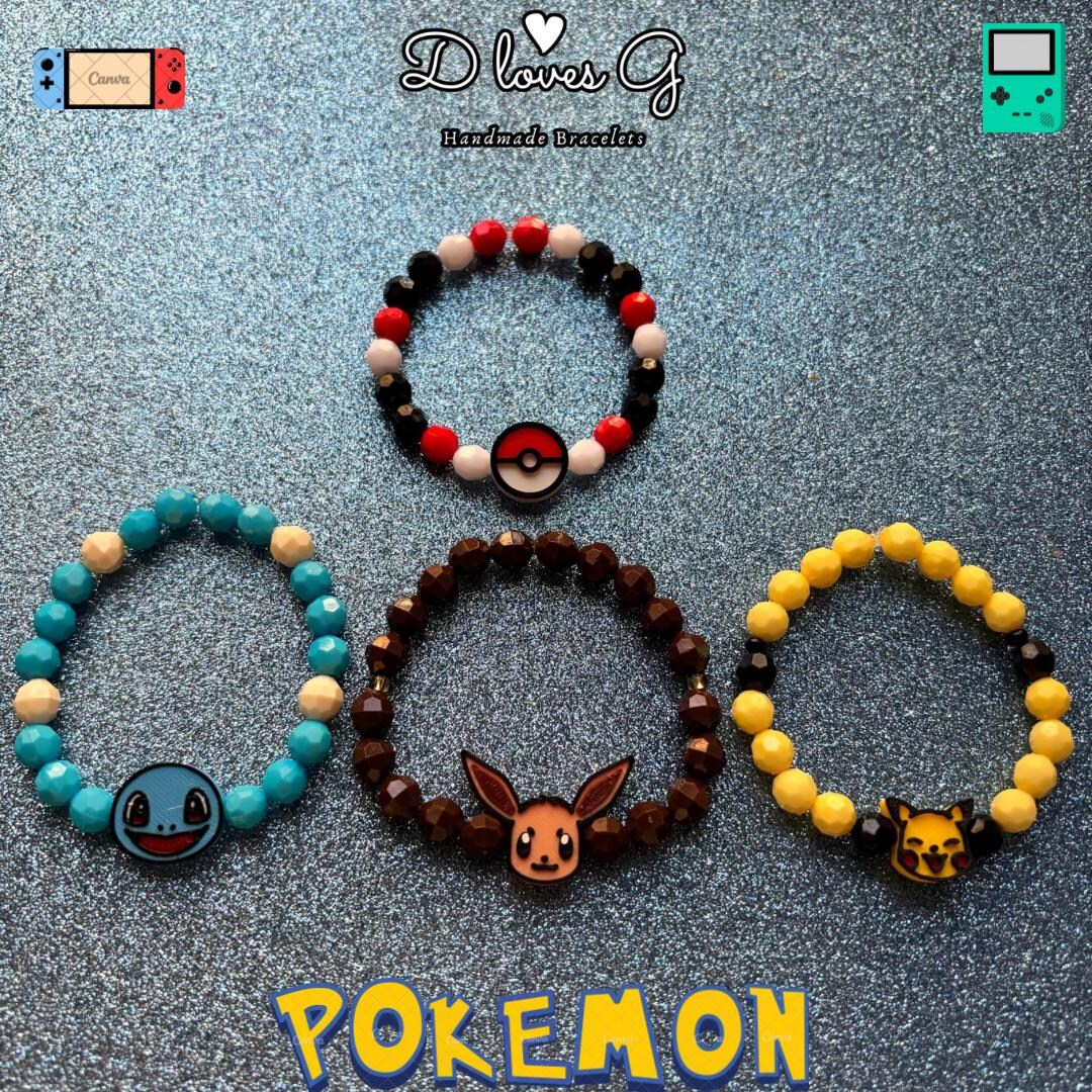 Pokemon Bracelets Squirtle eevee Pikachu Pokeball Etsy pokemon-bracelets-squirtle-eevee-pikachu-pokeball-etsy