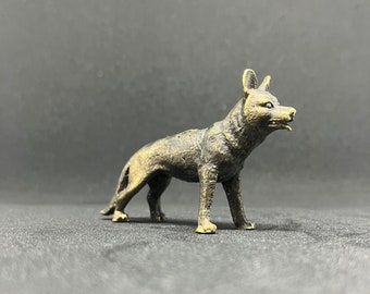 Sculpture de chien loup en bronze, figurine de loup en bronze, miniatures d’art animalier