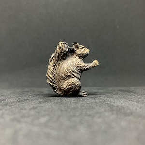 Bronze Squirrel Figurine, Animal Statue, Bronze Collectible, Squirrel Sculpture