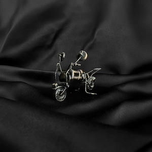 Handmade Scrap Metal Motorcycle Art – Unique Recycled Metal Sculpture – Miniature Bike Decor (Set of 6)