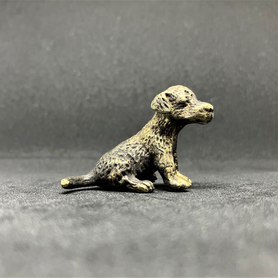 Bronze Dog Sculpture Bronze Dog Figurine Cast Animal Art Etsy