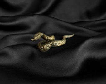 Handmade Bronze Snake Sculpture – Animal Art Miniature