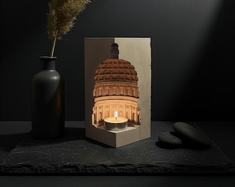 Pantheon Roman Tealight Holder – Handcrafted Concrete Candle Decor