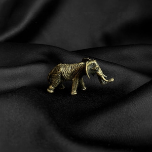 Handmade Bronze Elephant Figurine – Small Animal Sculpture – Unique Wildlife Decor