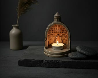 Pantheon Concrete Tealight Holder | Ancient Roman Candle Holder | Handmade Architectural Decor