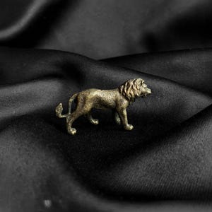 Bronze Lion Sculpture, Bronze Figurine, Animal Art Miniatures, Lion Miniature, Bronze Art