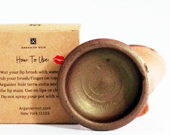 Brick Original Moroccan Lipstick- Pure Ingredients Made in the City of Fez. Moroccan Terracotta Pot.