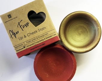 Aker Fassi Set Red and Brick Moroccan Lip Pot 2 Tinte para labios y mejillas