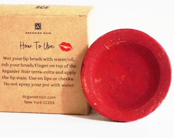 Moroccan Lipstick| Lip and Cheek Stain- Moroccan Red Clay Pot