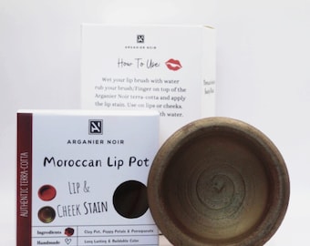 Aker Fassi - Tarro de barro para teñir labios y mejillas color ladrillo