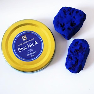 Arganier Noir Blue Nila Stone Authentic Moroccan Saharian Indigo Nila Best Natural Skin Ritual for Radiant Skin. Nourish and Even Skin Tone.