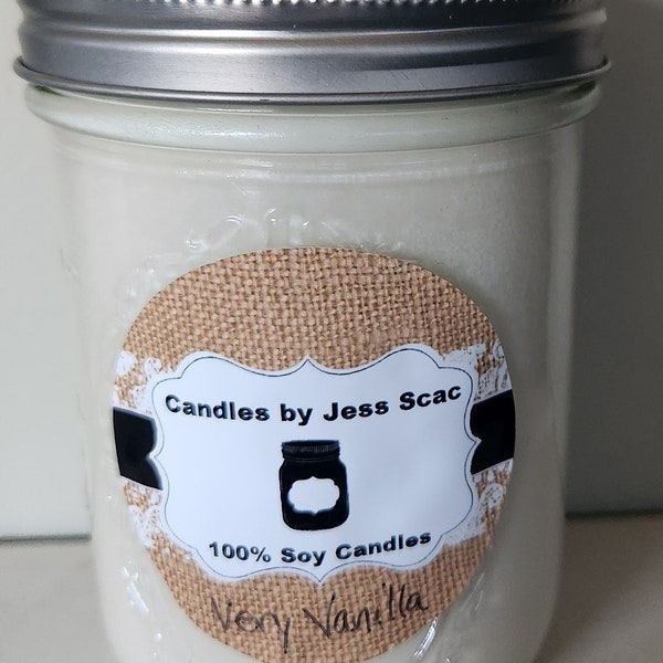 Various Scents - Double-Wick Soy Candle in 16 oz Wide Mouth Jam Jar