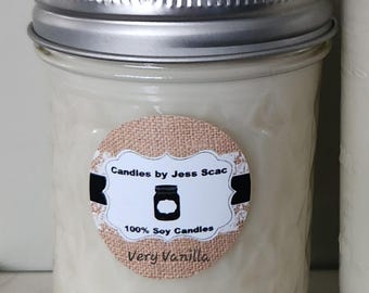 Vela de soja con aromas variados en frasco de mermelada de 227 g (mecha única)