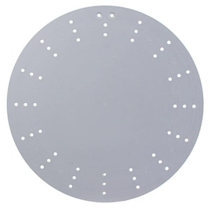 May include: White round plastic bead board with evenly spaced holes around the edge.