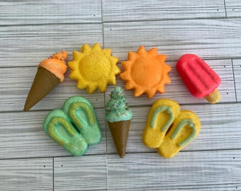 Summer Wreath Embellishments; Ice Cream Cones, Flip Flops, Popsicles, Suns; Summer Wreath Decor