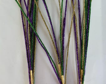 Glitter Bead Spike Mardi Gras 34” Spray, Mardi Gras Glitter Bead Spike Spray, Wired 34” Glitter Bead Spike Mardi Gras Spray, MardiGras Spray