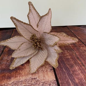 Rose Gold Poinsettia Pick