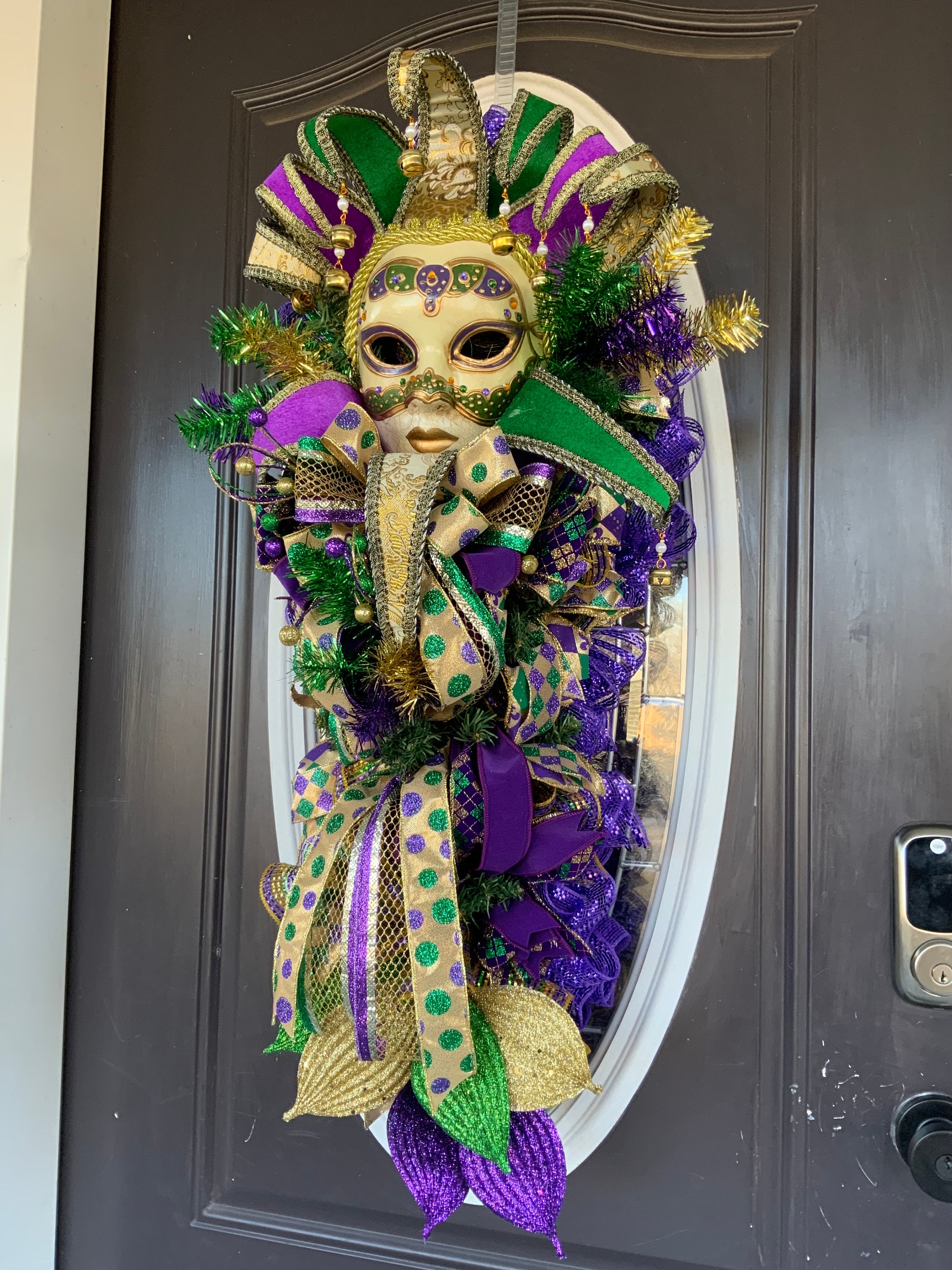 Mardi Gras Swag, Venetian Jester Swag, NOLA Swag, Fat Tuesday Swag, XL