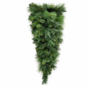 May include: A green artificial pine garland, perfect for hanging on a door or mantle for a festive touch.