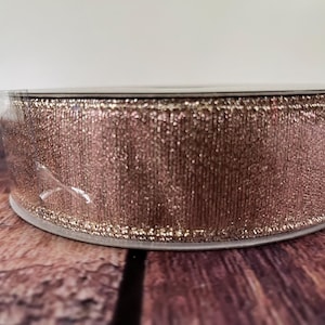 1.5” Members Mark Rose Gold Glitter Ribbon, 1.5” Rose Gold Glitter Ribbon, 1.5” Christmas Rose Gold Glitter Ribbon, 1.5” Holiday Rose Gold