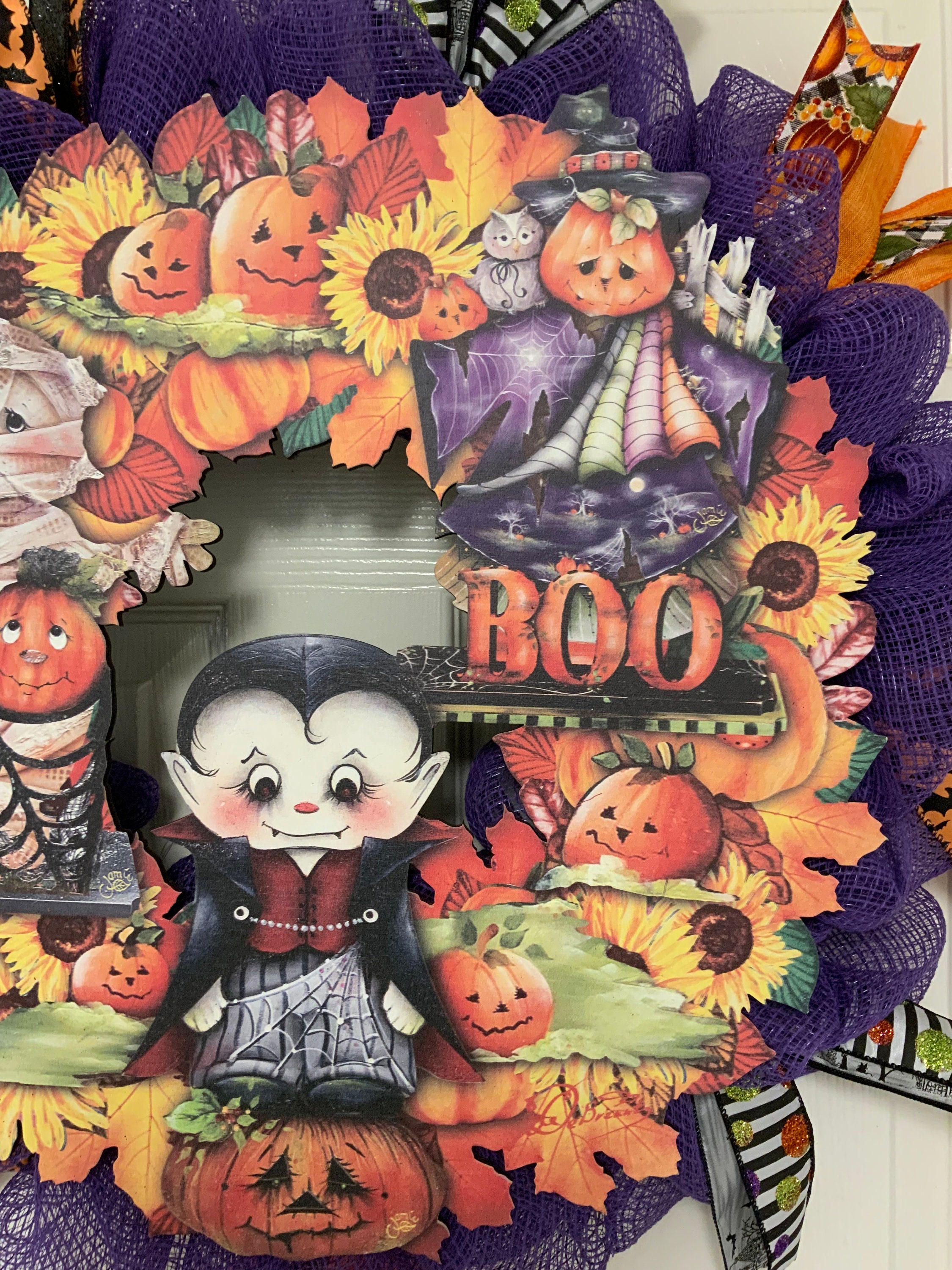 Halloween Ghoullish Wreath, Halloween Wreath for Front Door