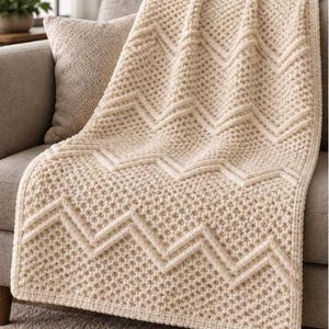 Textured Blanket Crochet Easy Quick Pattern | Beginner-Friendly | Customizable Sizing | Digital Download | PDF Download
