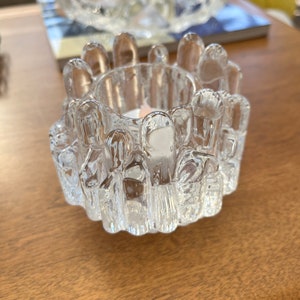 Vintage MCM Kosta Boda Polar Ice By Goran Warff Glass Votive Holder~ Scandinavian Decor