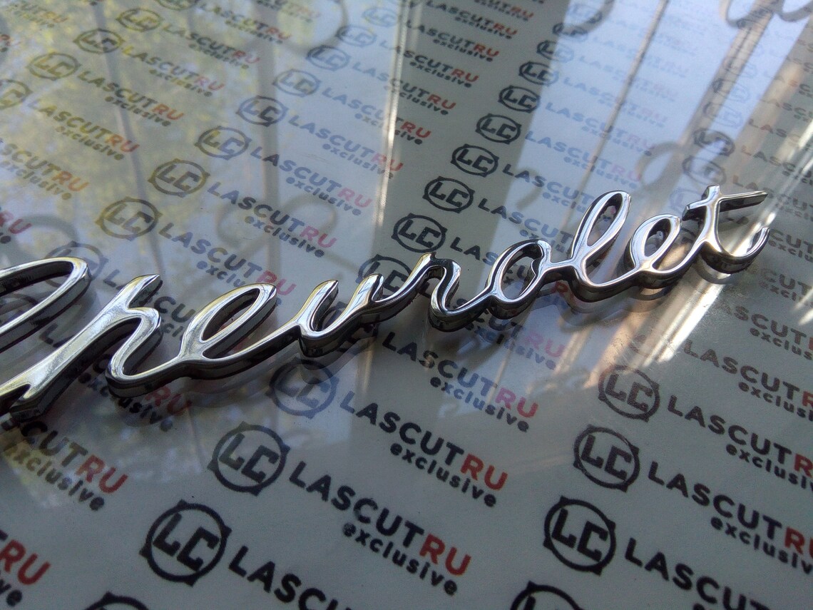 Chevrolet emblem logo badge script polished metal stainless Etsy