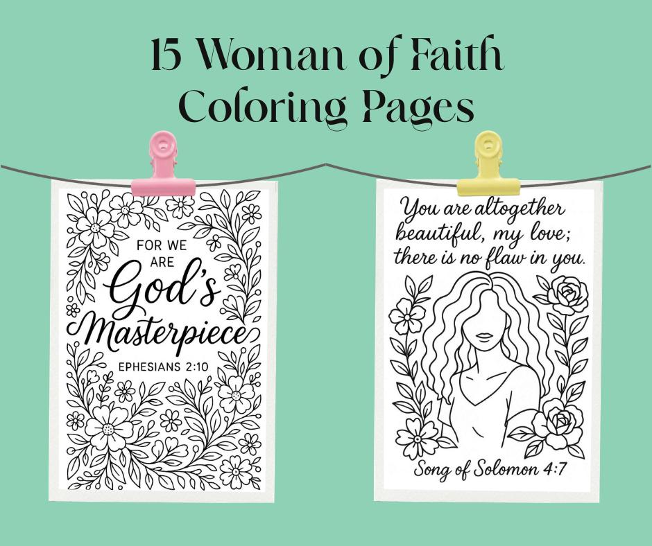 Women Color Scriptures Christian Coloring Pages for Women | Bible Verse Scripture Art (digital ...