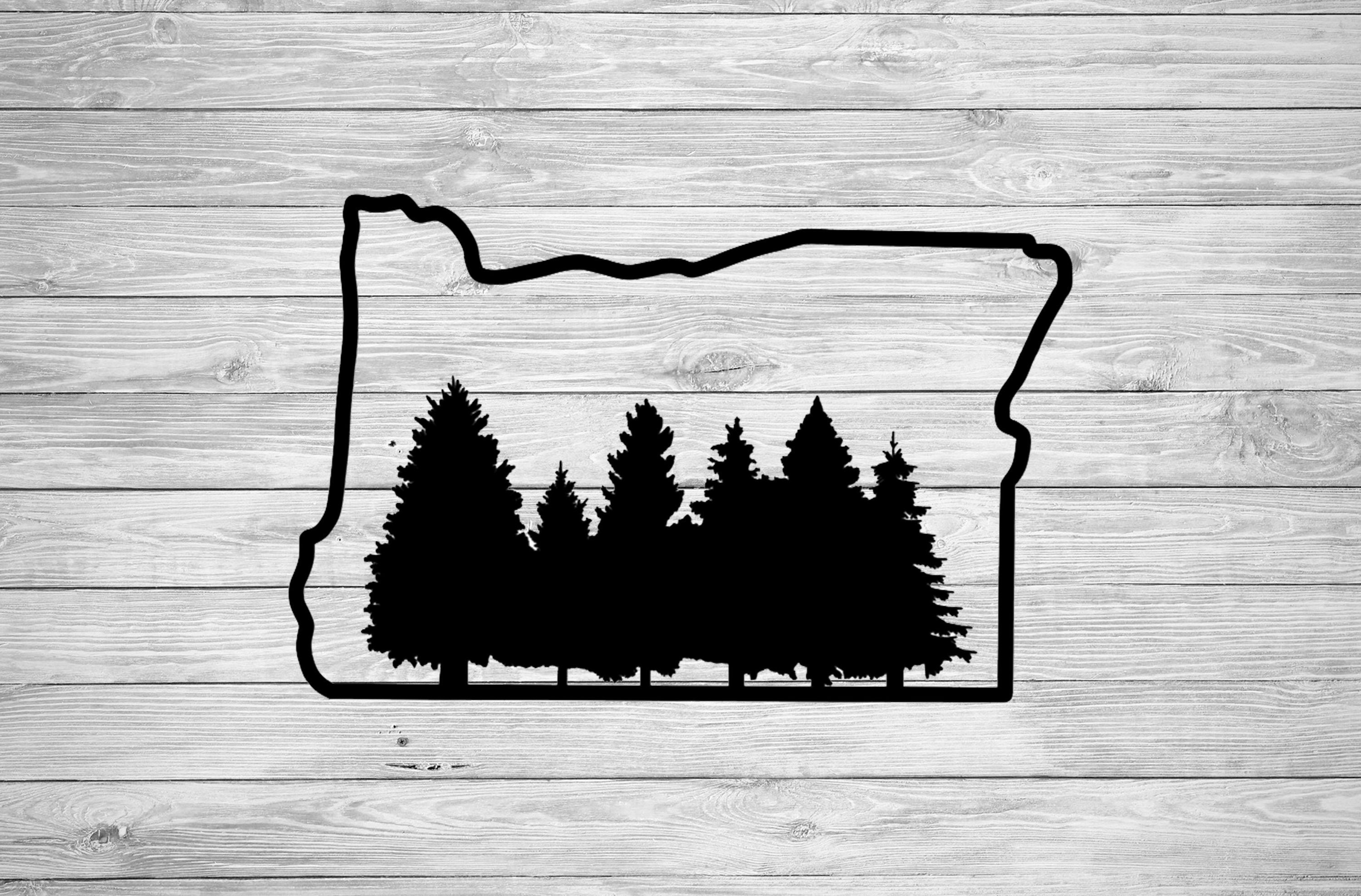 Oregon Outline Tree Decal Oregon Sticker Oregon Decal | Etsy