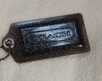 Coach black purse charm/tag with silver glitter excellent condition