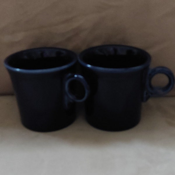 Fiesta ware Fiesta cobalt blue ring handle coffee tea mugs excellent condition