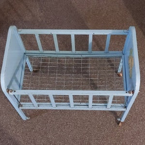 Antique metal doll crib sales