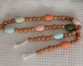 Osterei Holzperlen Girlanden Dekor