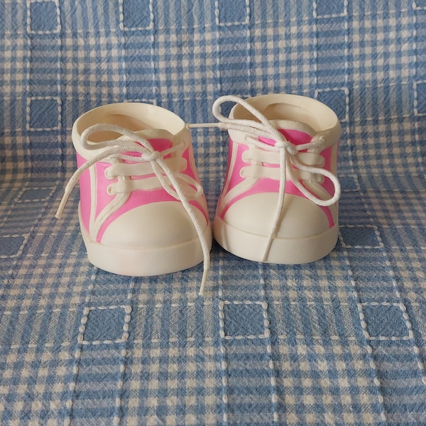 Cabbage Patch doll shoes designer high top pink & white shoes Rare and HTF great condition