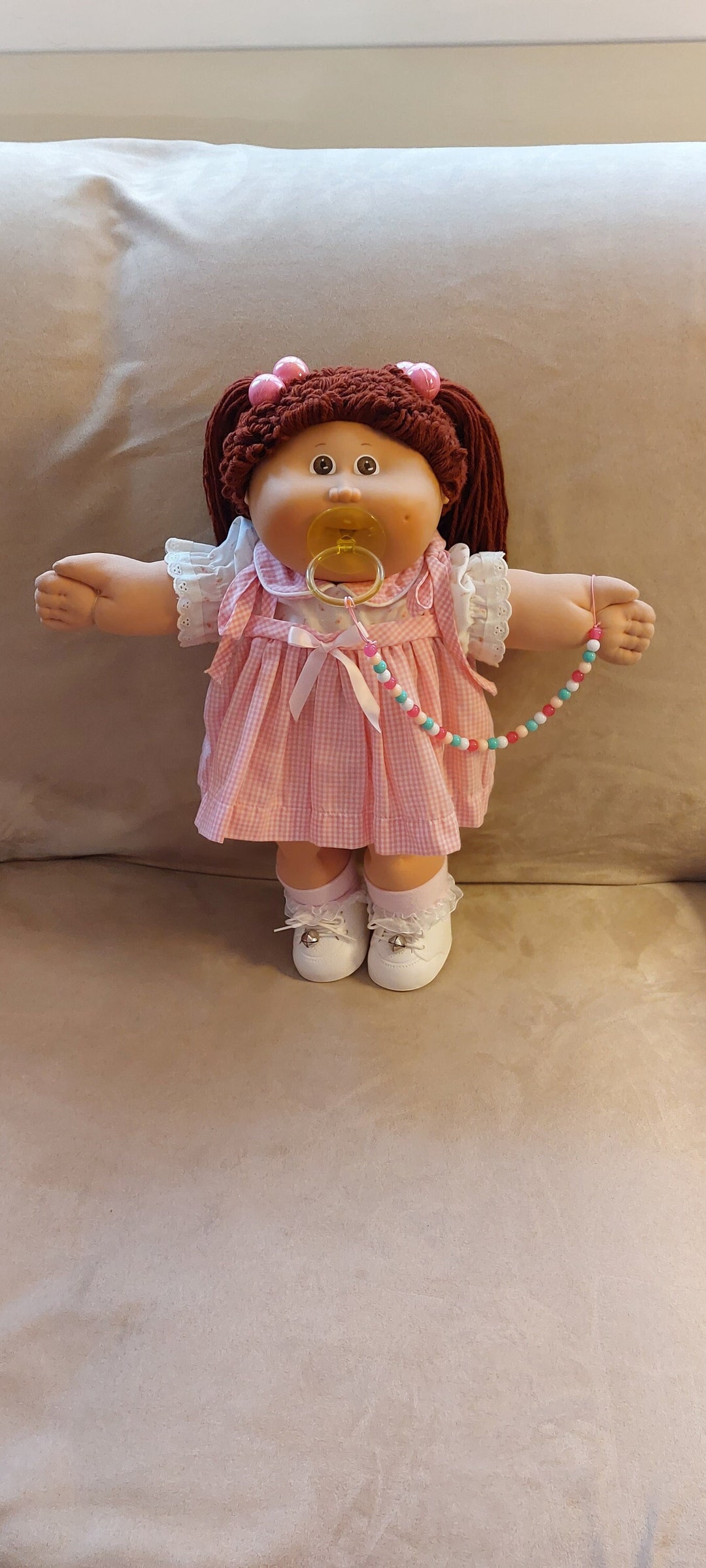 Cabbage Patch Doll With Brown Poodle & Ponytail Hair Brown Eyes CPK