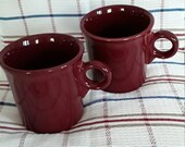 HOMER LAUGHLIN FIESTAWARE red 8 ounce coffee or tea mugs cups excellent condition